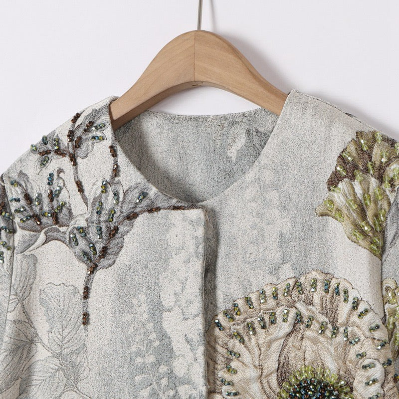 Handmade 3D Embroidered Beaded Coat