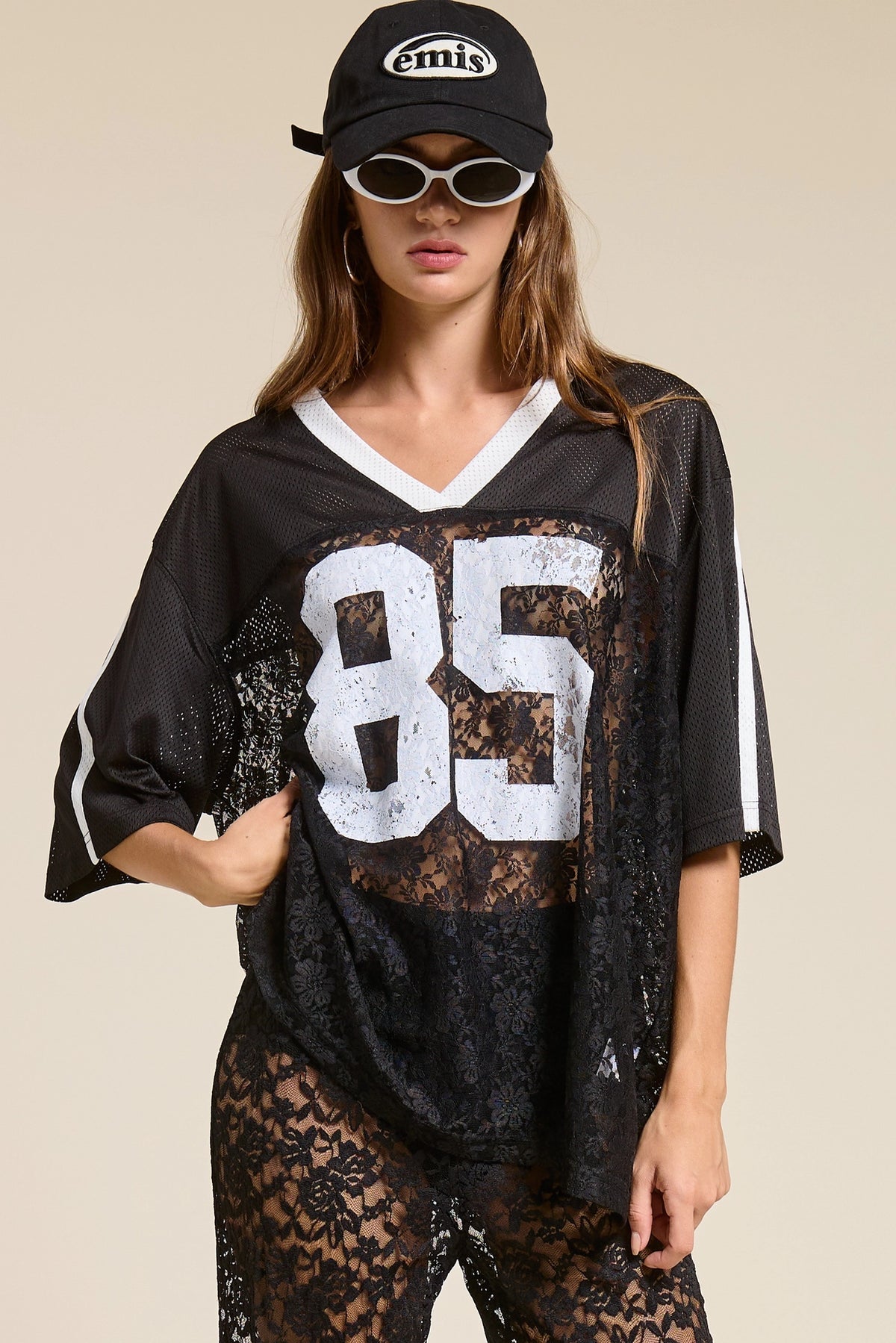Oversized Lace Jersey