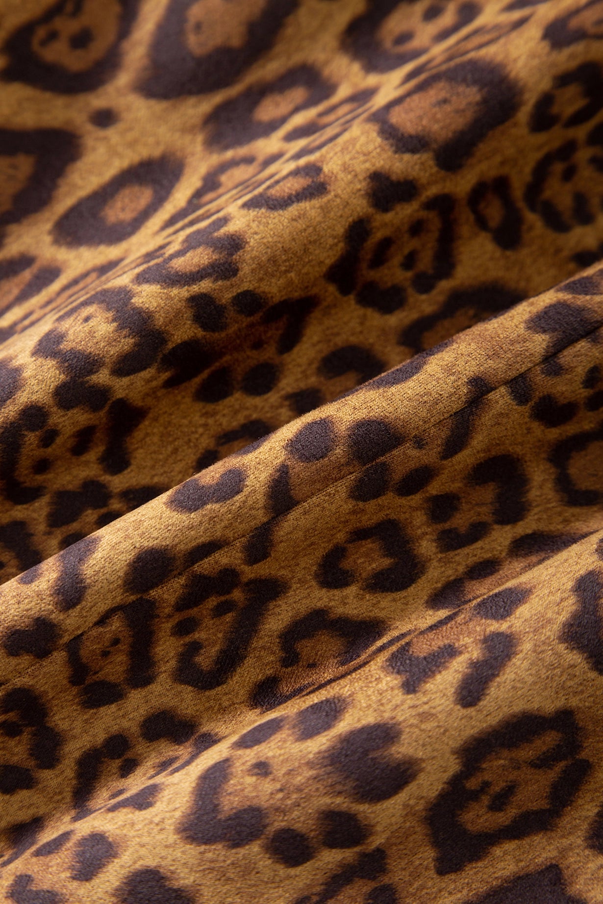 Leopard Print Faux Suede Cropped Jacket