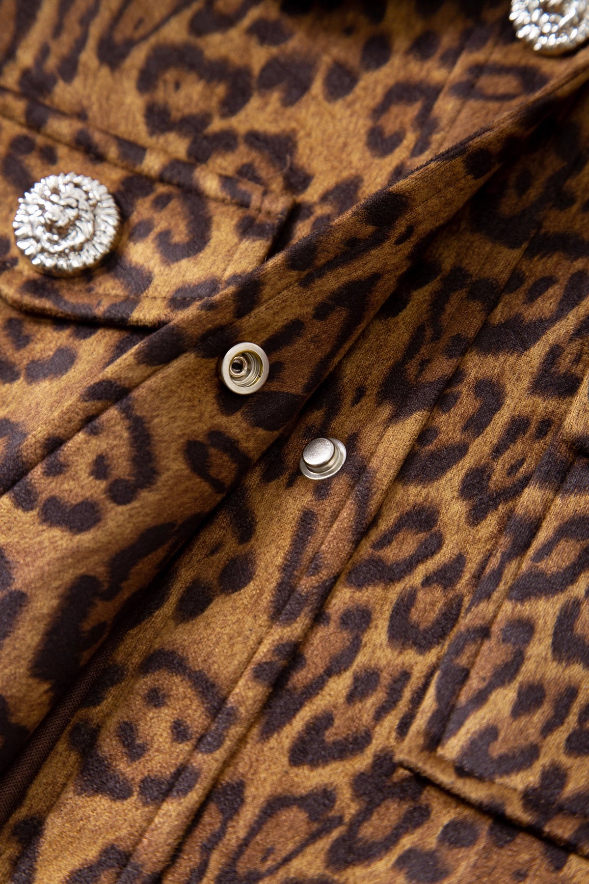 Leopard Print Faux Suede Cropped Jacket