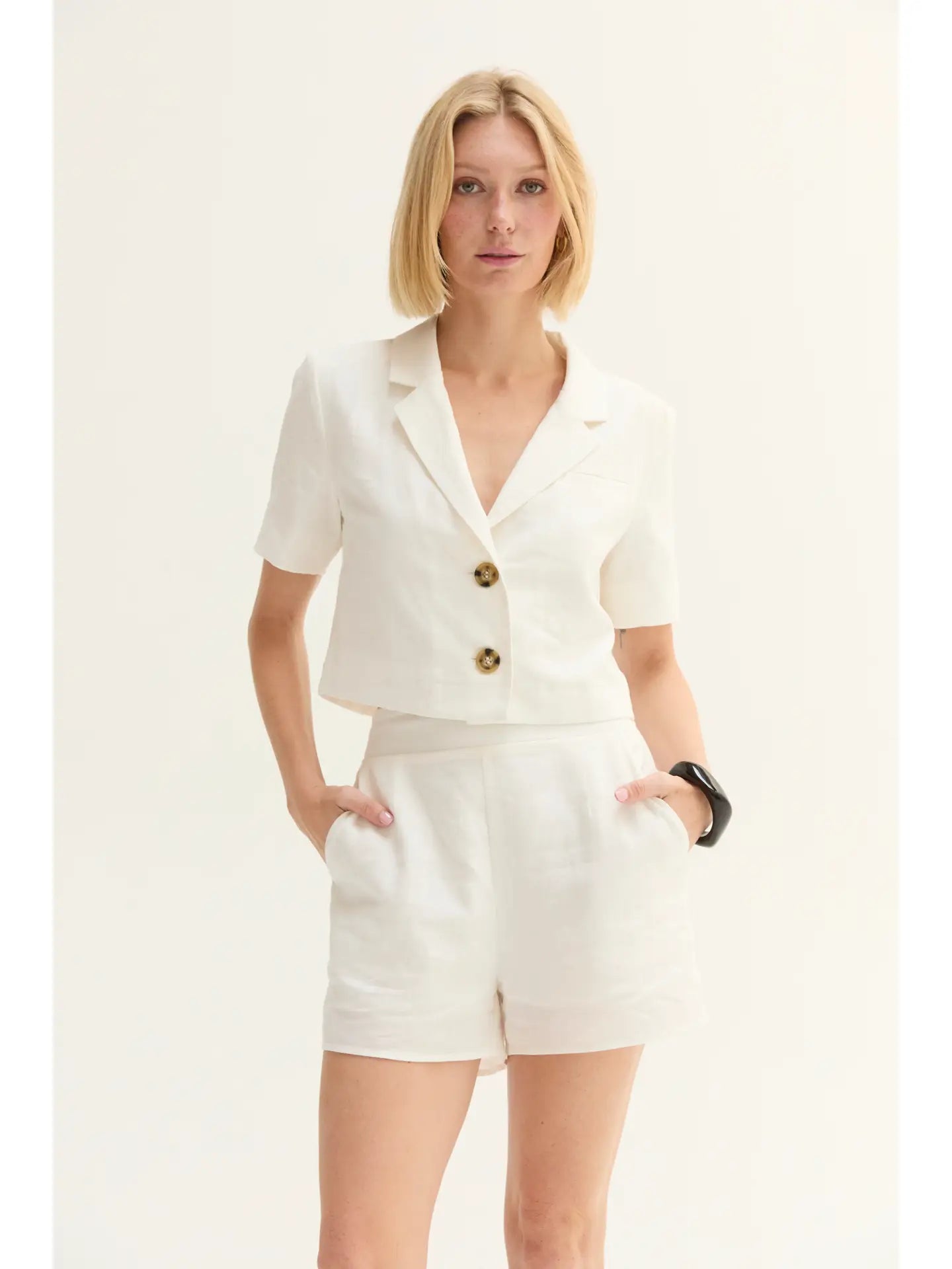 Isla Linen Blend Shorts - Imported