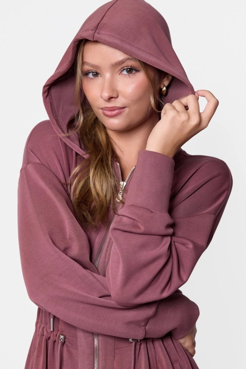 Mina Hoodie Dress (Plum)