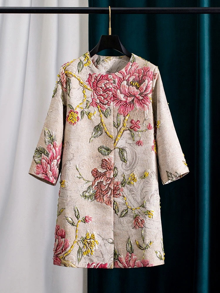 Handmade 3D Embroidered Beaded Coat