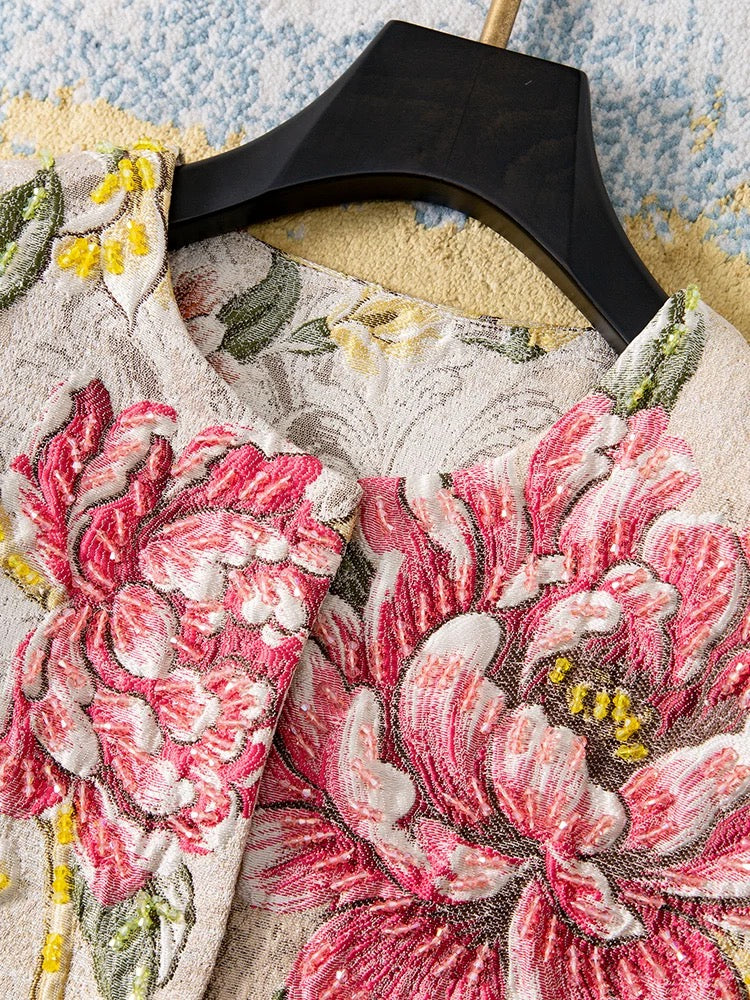 Handmade 3D Embroidered Beaded Coat