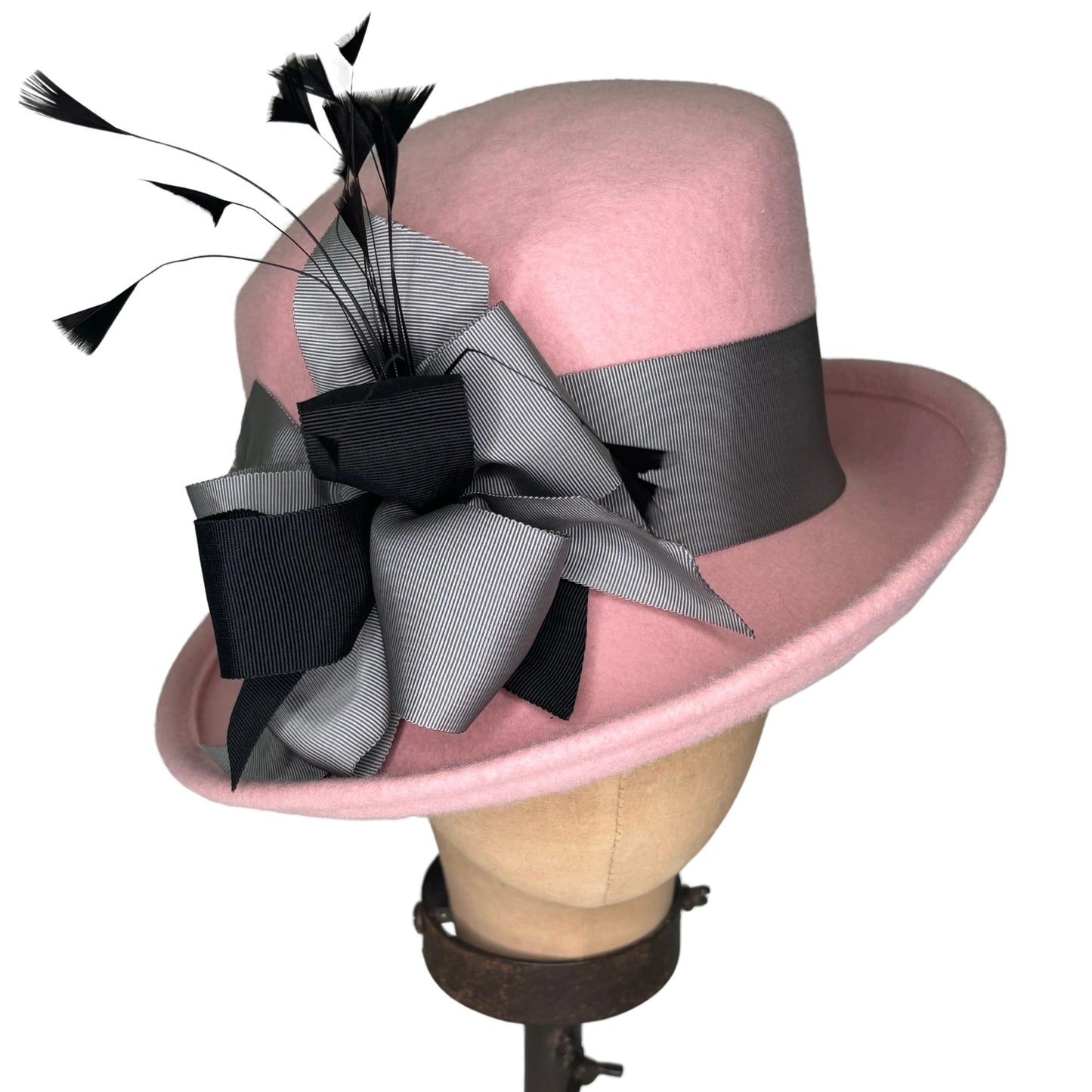 Wool Top Hat with Grosgrain Ribbon