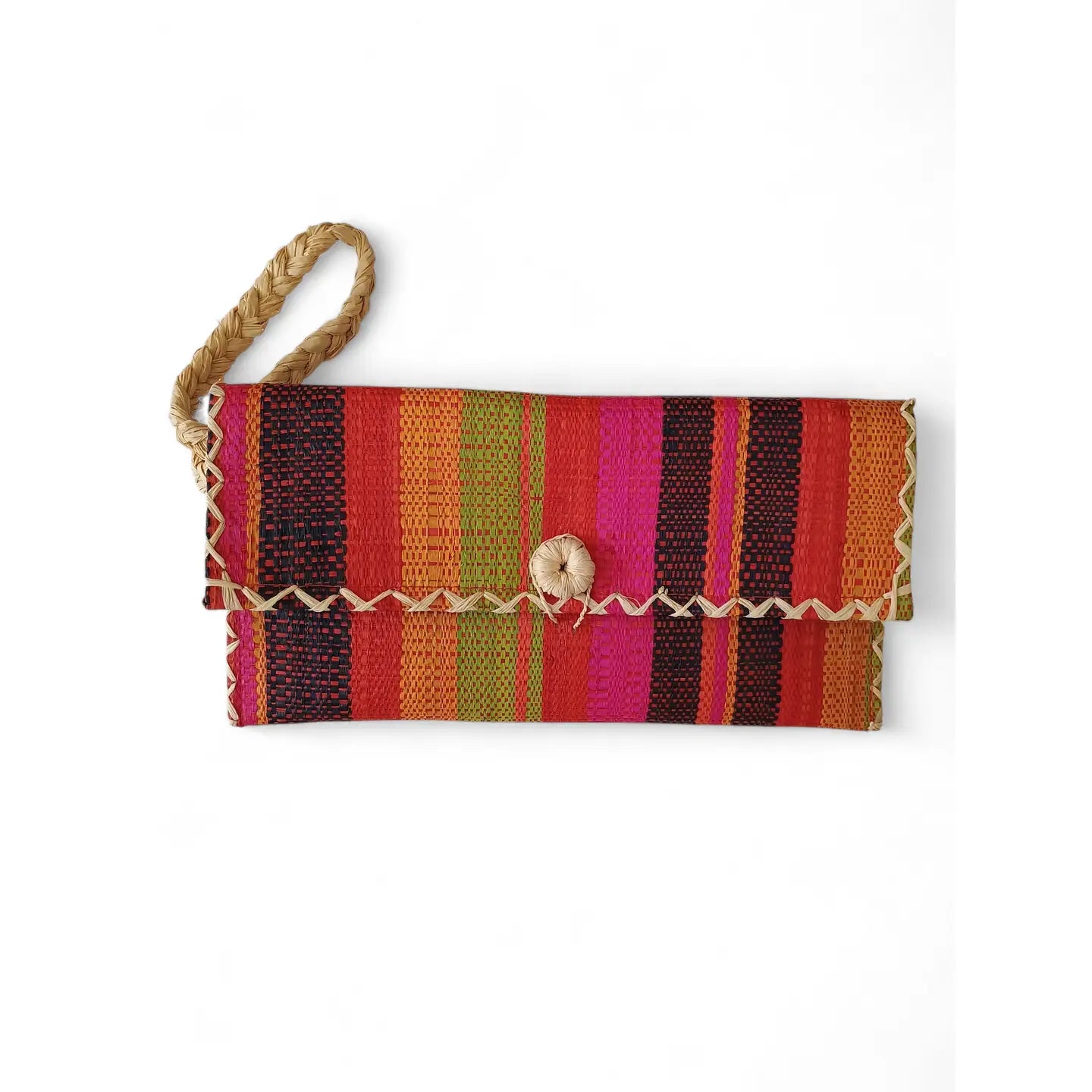 Raffia Straw Wristlet - Multi