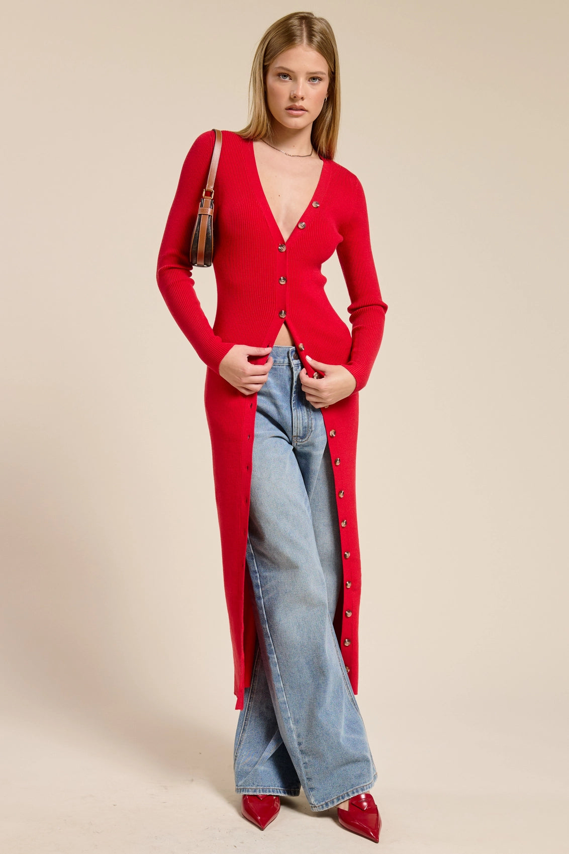 Ribbed Knit Cardigan Dress (2 Colors)