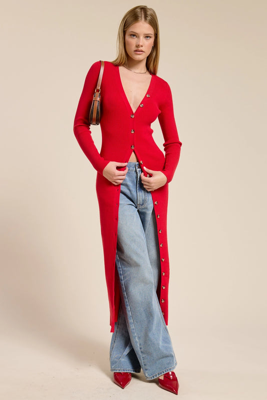 Ribbed Knit Cardigan Dress (2 Colors)