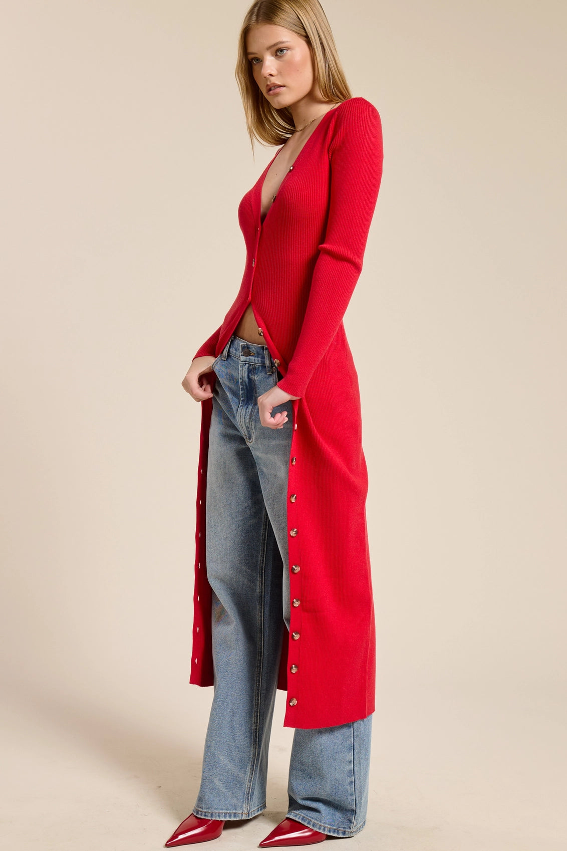 Ribbed Knit Cardigan Dress (2 Colors)