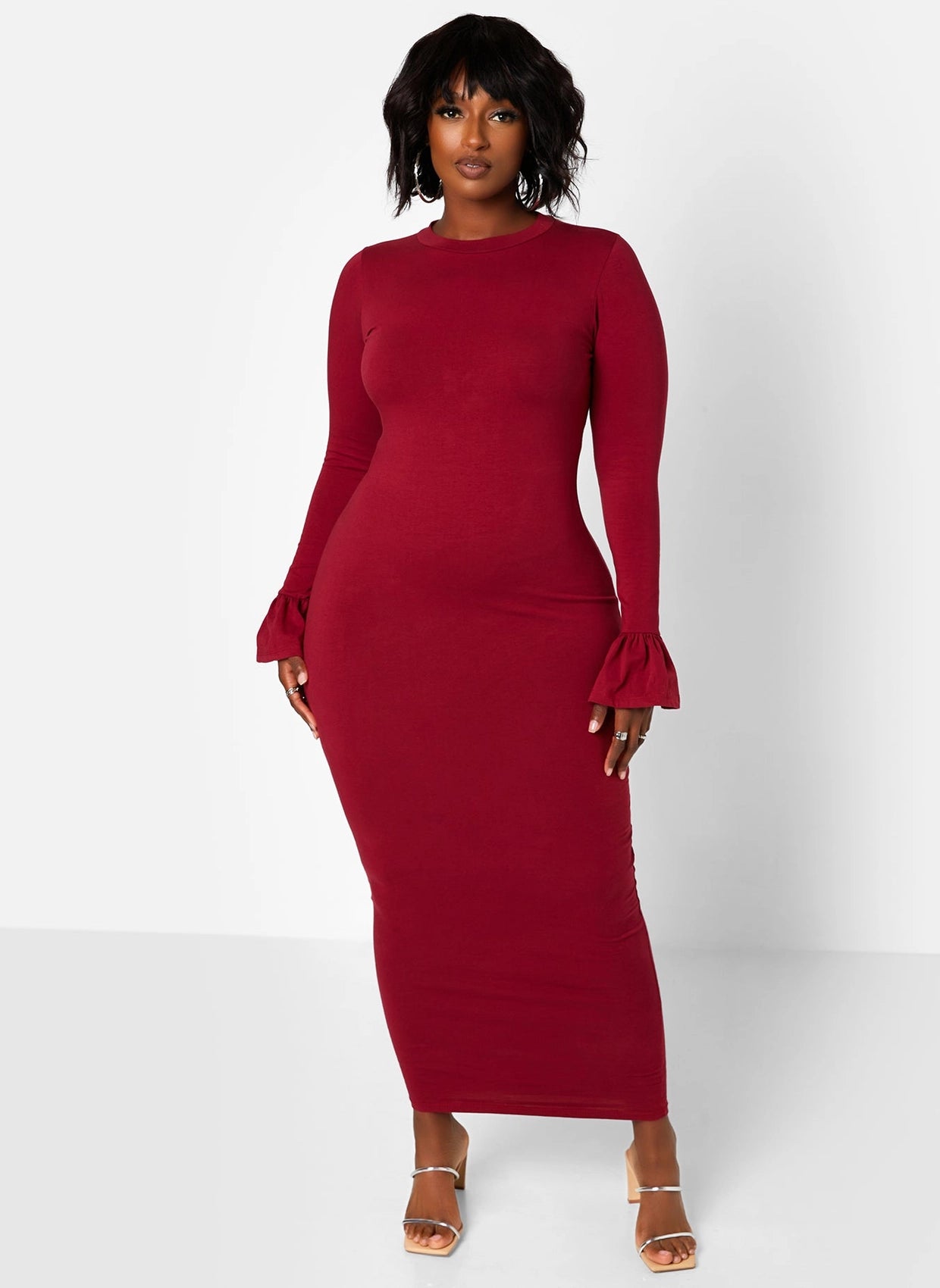 Bell Sleeve Maxi Bodycon Dress (Plus Sizes Available)