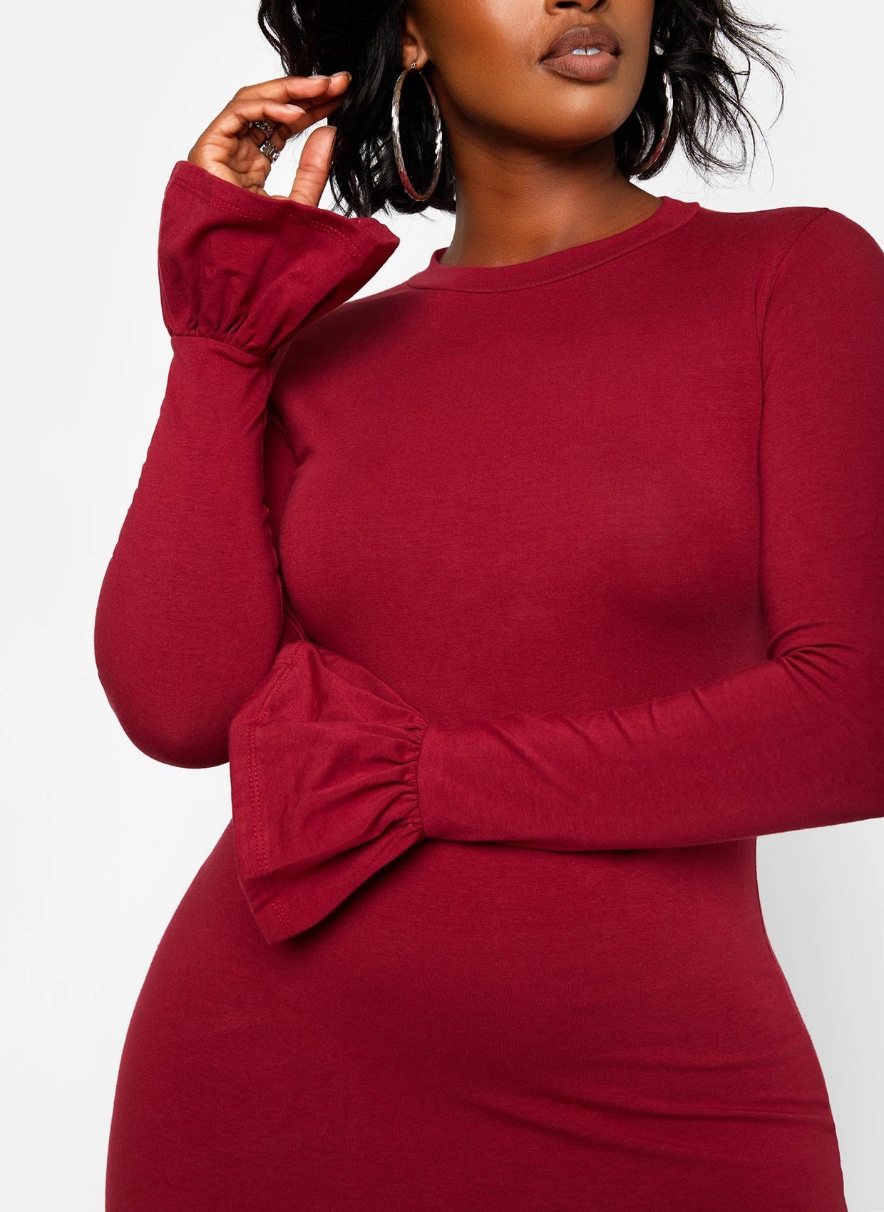 Bell Sleeve Maxi Bodycon Dress (Plus Sizes Available)