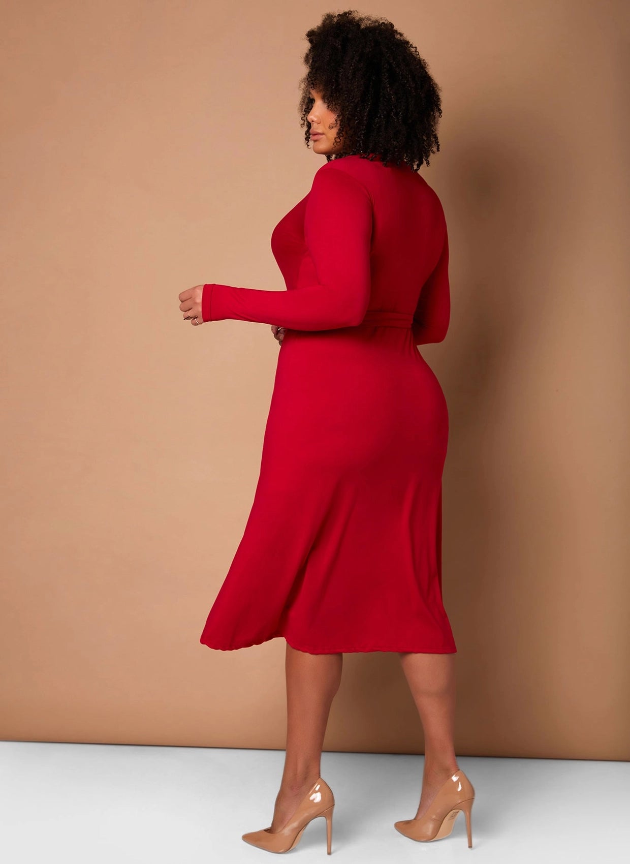 Wrap Skater Midi Dress (Plus Sizes Available)