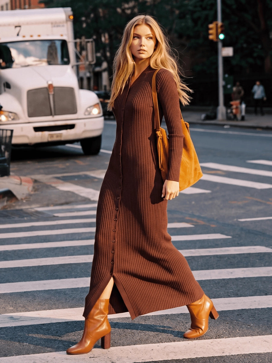 Kerry Dress (Dark Brown)