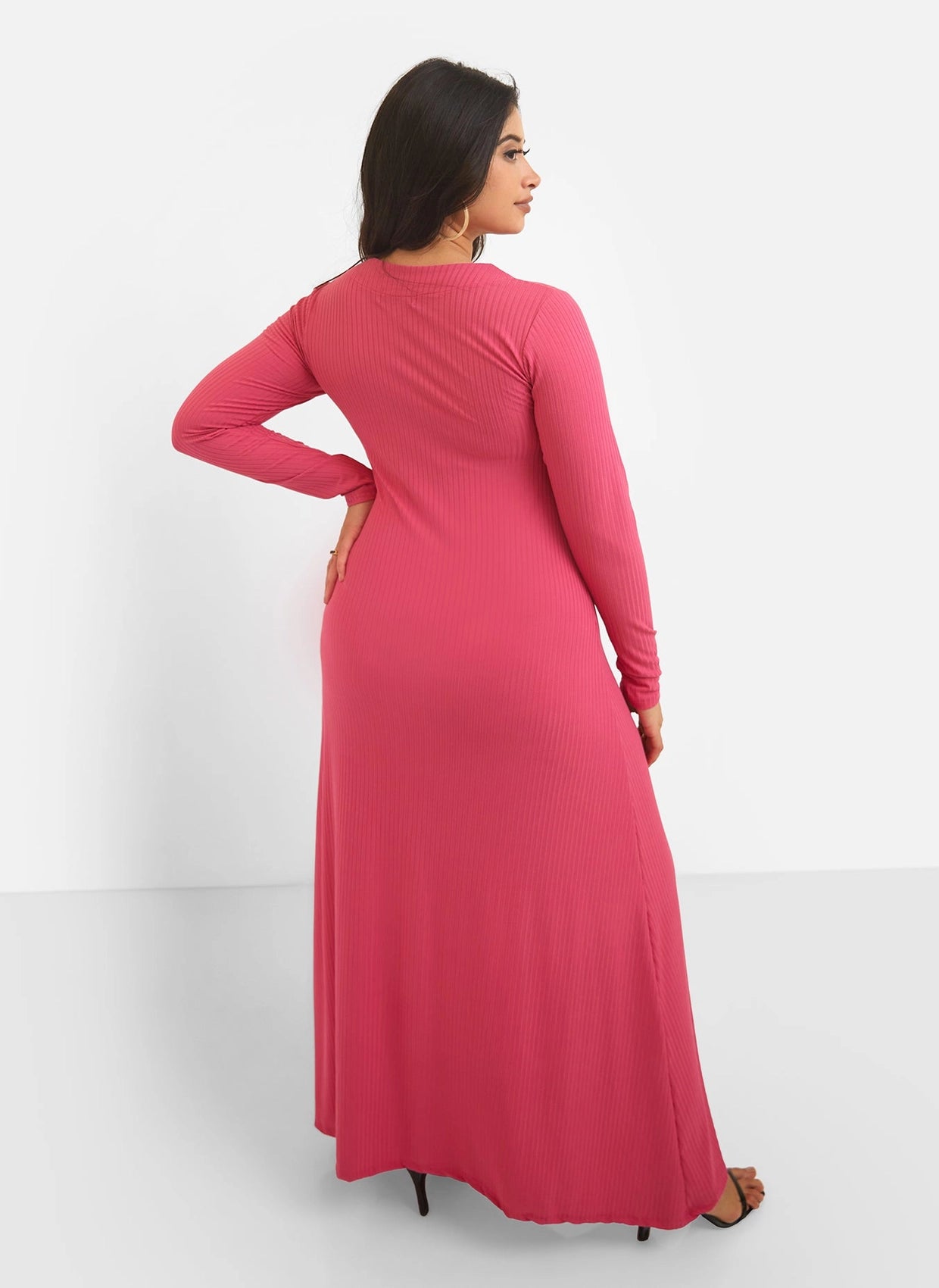Devoted Ribbed Button Front Maxi (Plus Sizes Available)