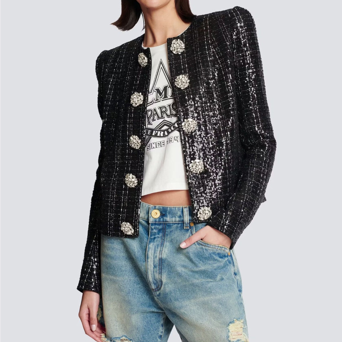 Chic Sequin Diamond Jacket
