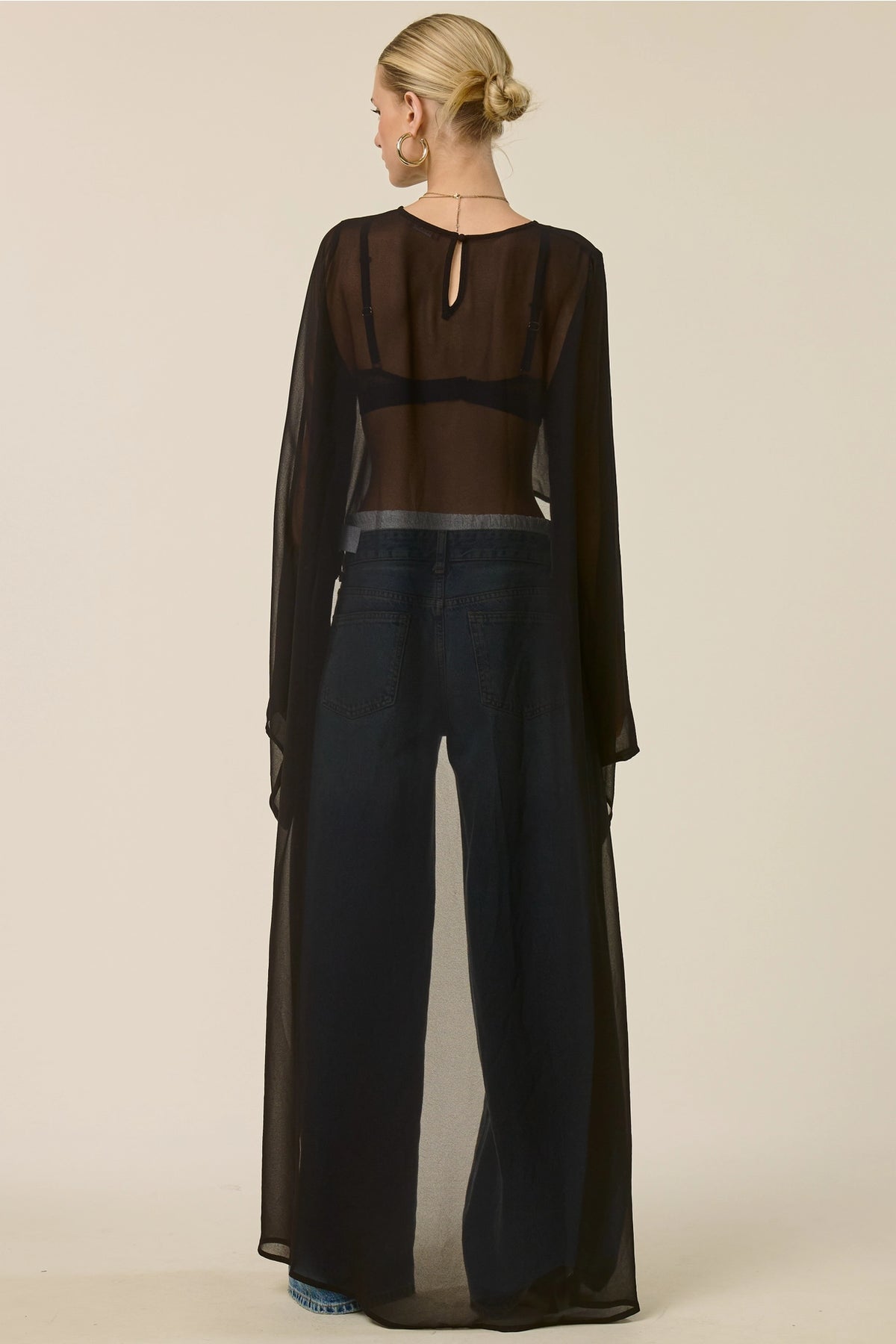 Sheer Long Sleeve Maxi Top