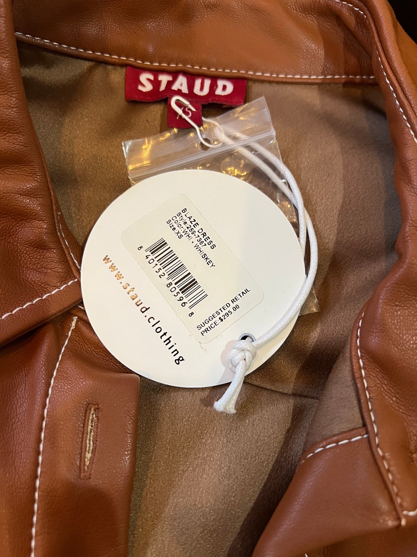 Staud Faux Leather Shirtdress