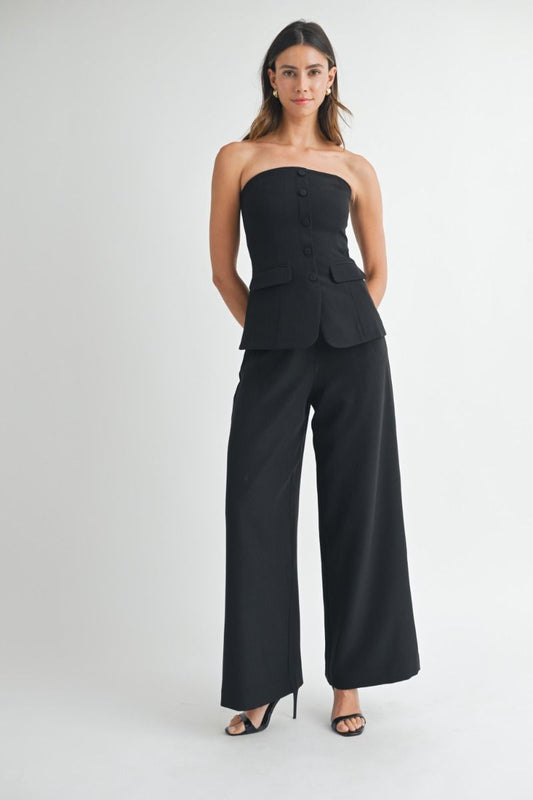 Crepe Trouser Pants Set (PREORDER) (2 Colors)