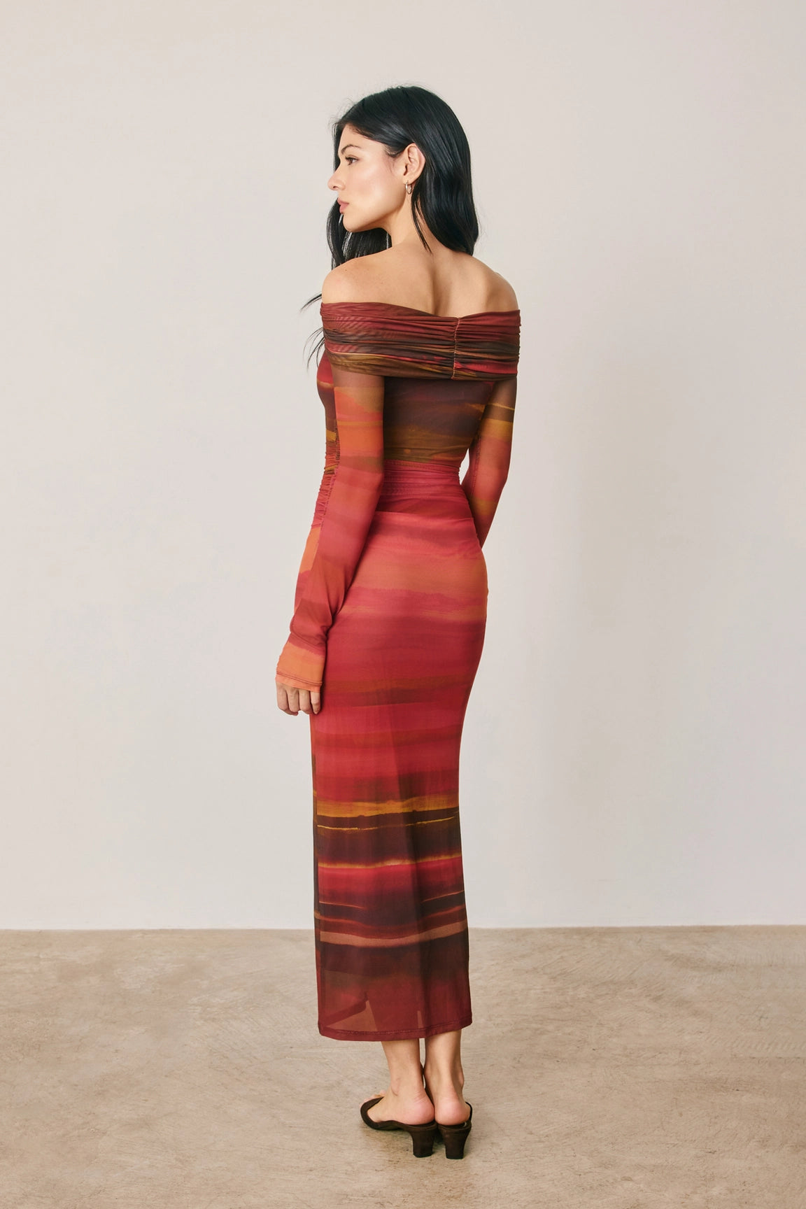 Off-Shoulder Mesh Bodycon Dress