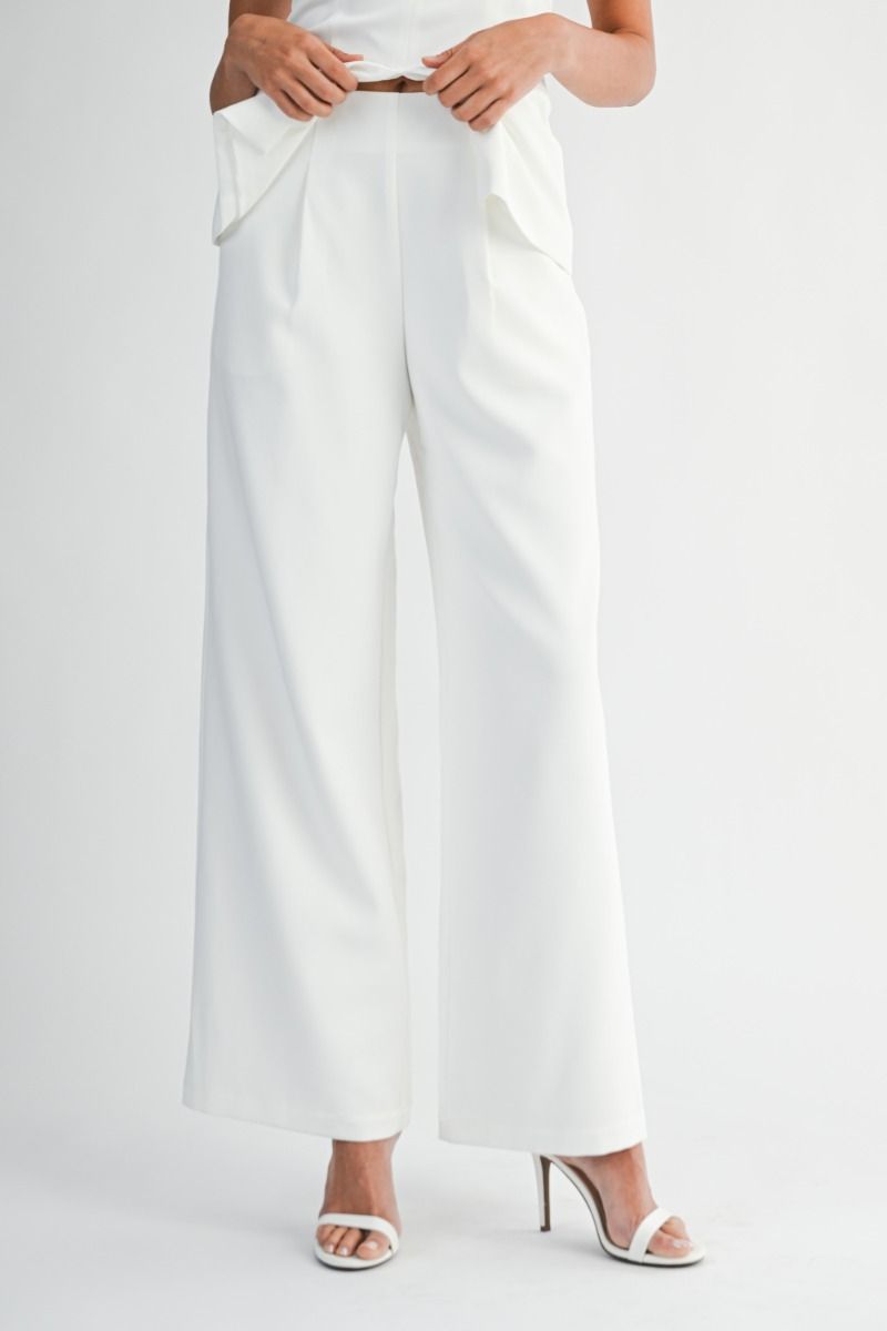 Crepe Trouser Pants Set (2 Colors)