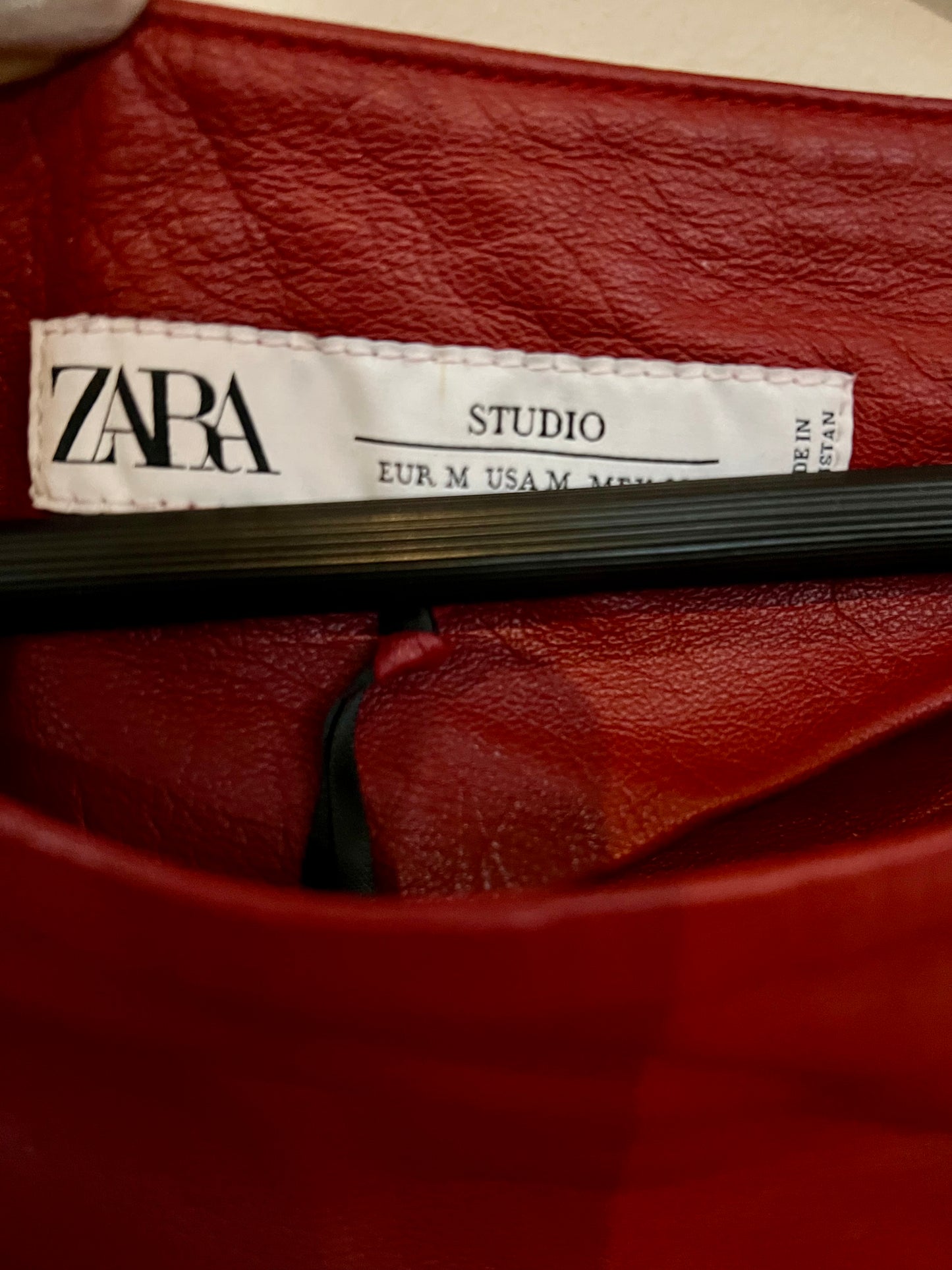 Zara Studio GENUINE Leather Dress with Side Zipper Accent and Draping