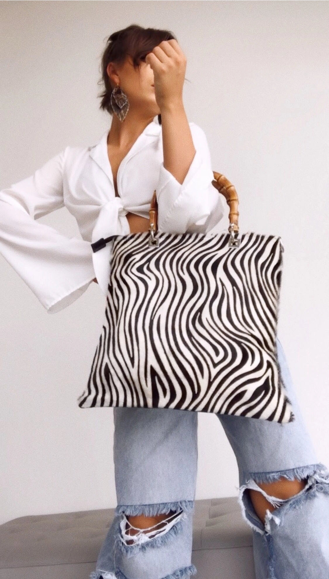 Angelina Genuine Fur Large Tote