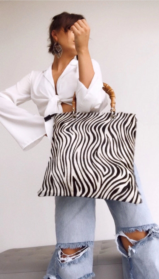 Angelina Genuine Fur Large Tote