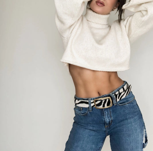 Kallyn Wide Genuine Fur Belt